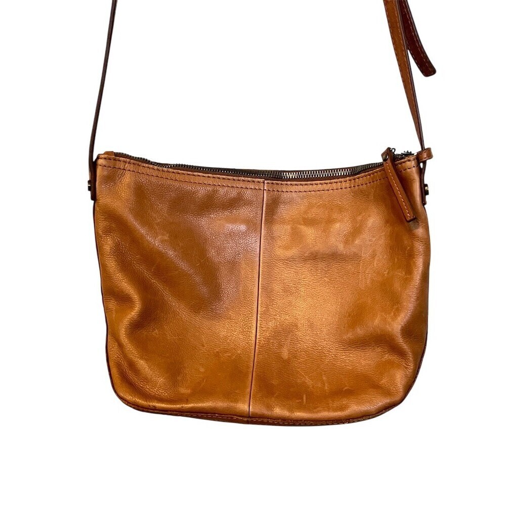 American Leather Co. Boho Crossbody Shoulder Bag Women’s Brown Zip Fall Hippie - Picture 3 of 15